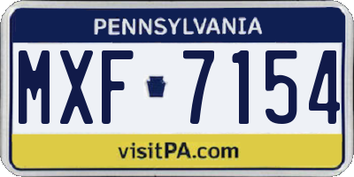 PA license plate MXF7154