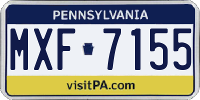 PA license plate MXF7155