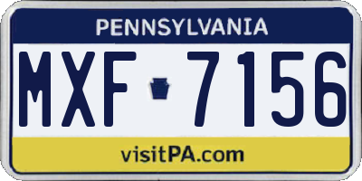 PA license plate MXF7156