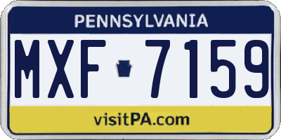 PA license plate MXF7159