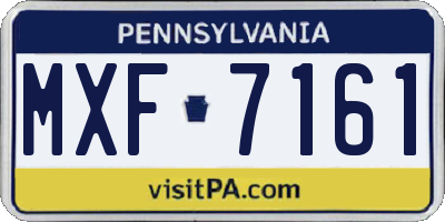 PA license plate MXF7161