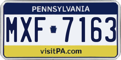 PA license plate MXF7163