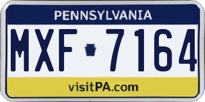 PA license plate MXF7164