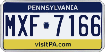 PA license plate MXF7166