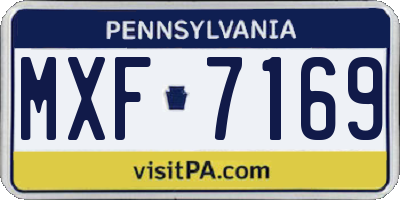 PA license plate MXF7169