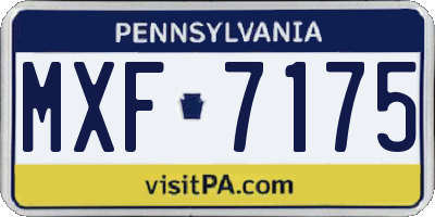 PA license plate MXF7175