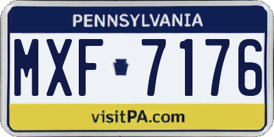 PA license plate MXF7176