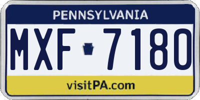 PA license plate MXF7180