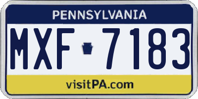 PA license plate MXF7183