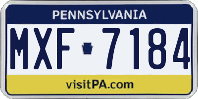 PA license plate MXF7184