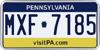 PA license plate MXF7185