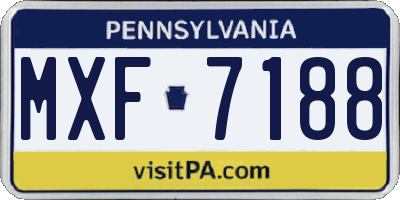 PA license plate MXF7188