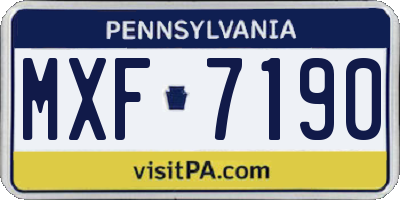 PA license plate MXF7190