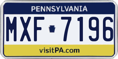 PA license plate MXF7196