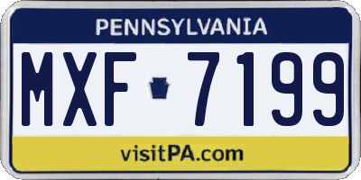PA license plate MXF7199