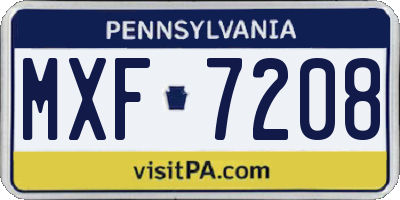 PA license plate MXF7208