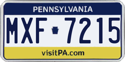 PA license plate MXF7215