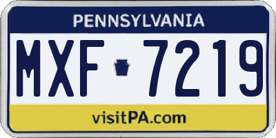 PA license plate MXF7219
