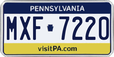 PA license plate MXF7220