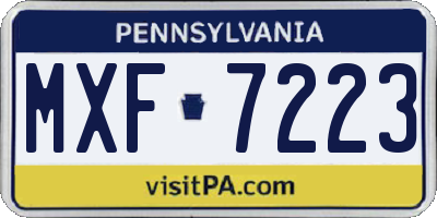 PA license plate MXF7223