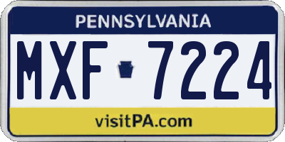 PA license plate MXF7224