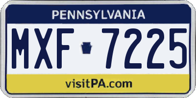 PA license plate MXF7225