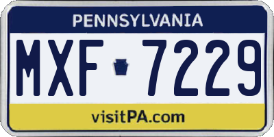 PA license plate MXF7229