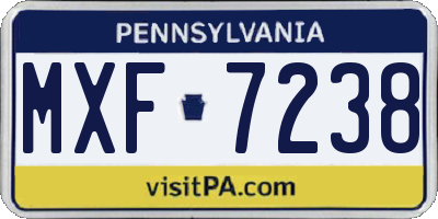 PA license plate MXF7238