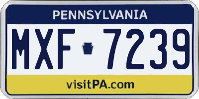 PA license plate MXF7239