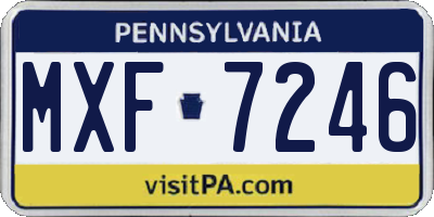 PA license plate MXF7246