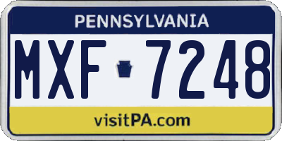 PA license plate MXF7248