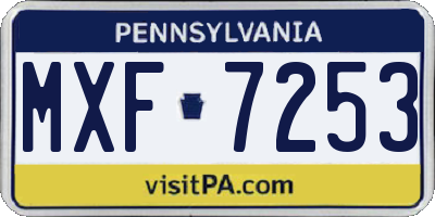 PA license plate MXF7253