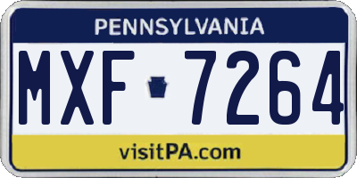 PA license plate MXF7264