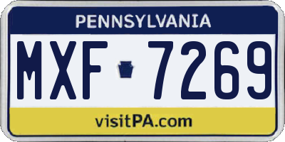 PA license plate MXF7269