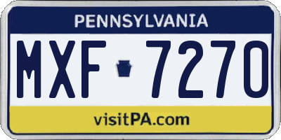 PA license plate MXF7270