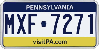 PA license plate MXF7271
