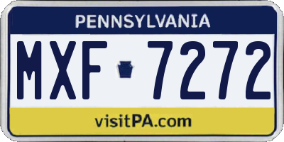 PA license plate MXF7272