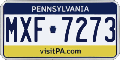 PA license plate MXF7273