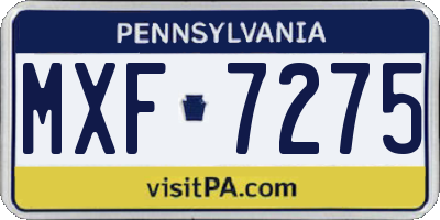 PA license plate MXF7275