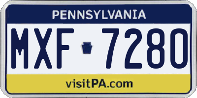 PA license plate MXF7280