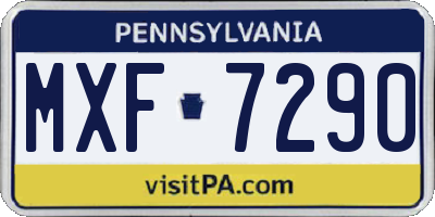 PA license plate MXF7290
