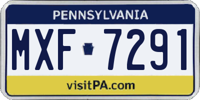PA license plate MXF7291