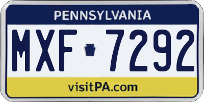 PA license plate MXF7292
