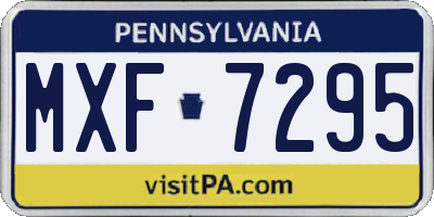 PA license plate MXF7295