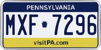 PA license plate MXF7296