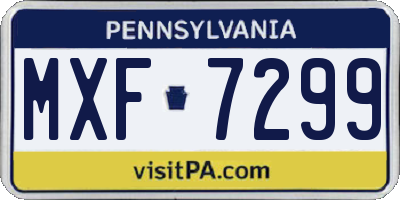 PA license plate MXF7299