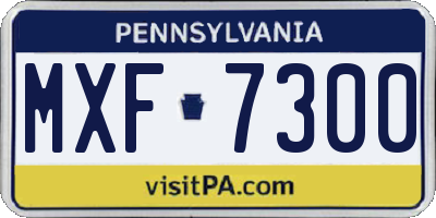 PA license plate MXF7300