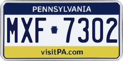 PA license plate MXF7302