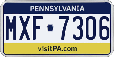 PA license plate MXF7306