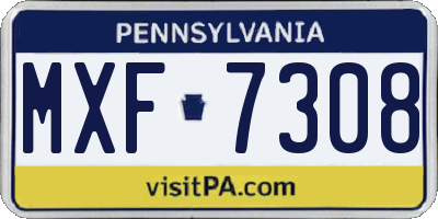 PA license plate MXF7308